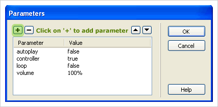 Adding sound in Dreamweaver screen 2