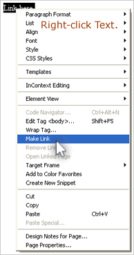 Right-click Links